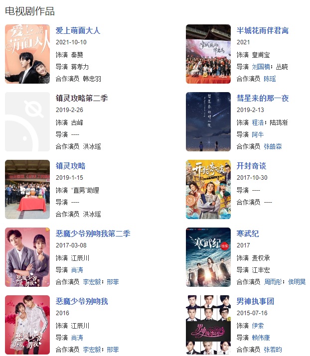 符龍飛的電視劇作品